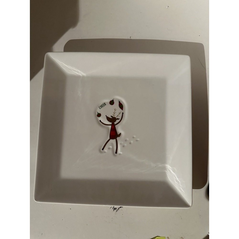 Christmas Saint Nicholas Square Reindeer Games Platter